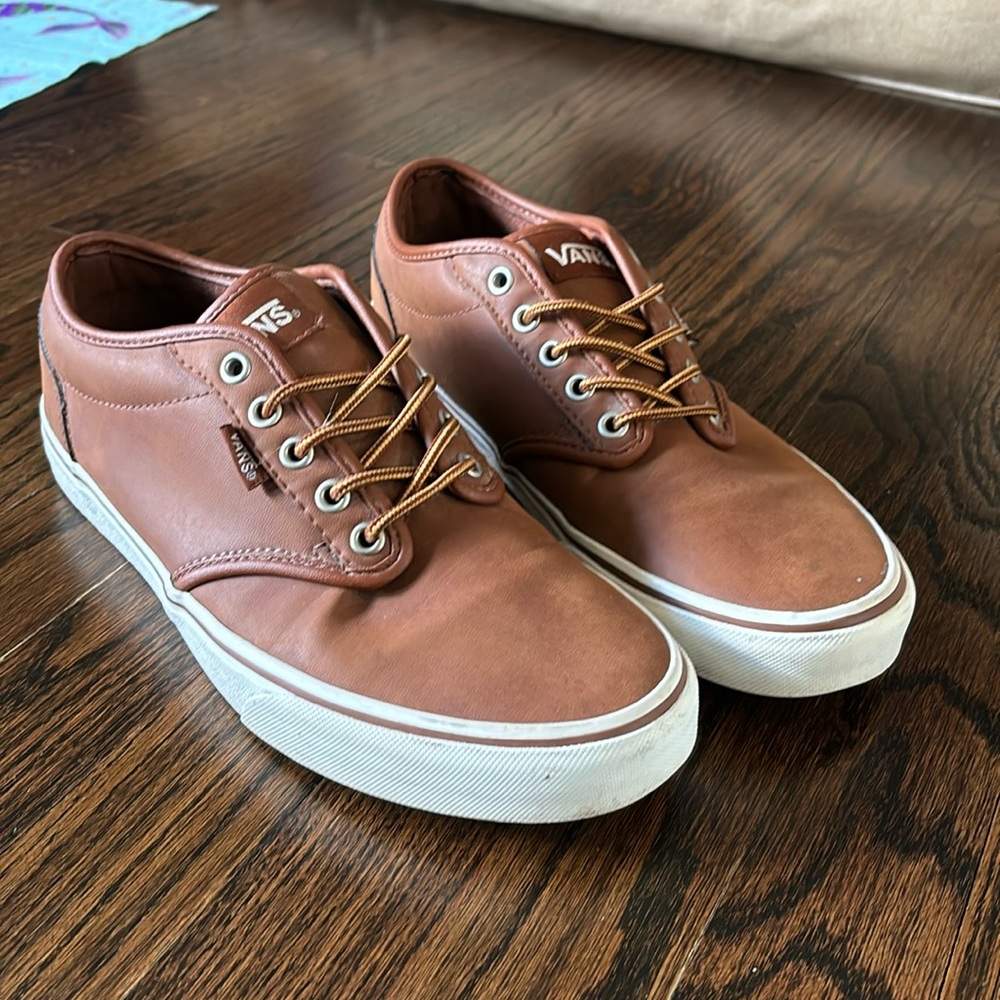 Brown leather Vans 9.5